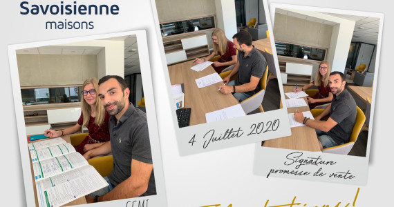 Signature promesse de vente et CCMI - Terrain à Cruet