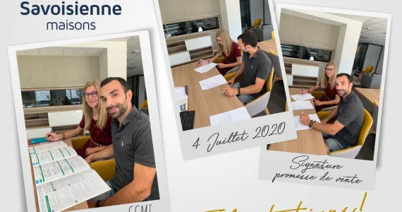 Signature promesse de vente et CCMI - Terrain à Cruet