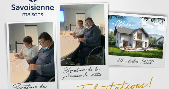 Signature d’un CCMI et d’une promesse de vente pour le lot n° 1 de notre lotissement « Les Coteaux de Leysse » à Saint Alban Leysse 